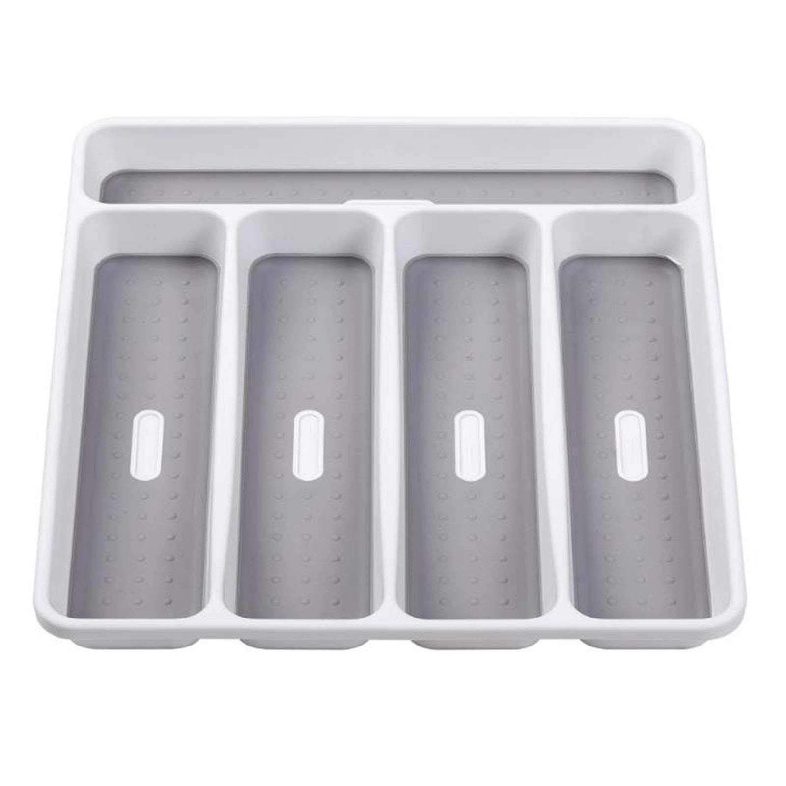 Esta Bandeja para Cubiertos para cajones, cajón para Cubiertos sintético, Almacenamiento de Utensilios de Plata con Fondo de Goma, Organizador de cajones Antideslizante (Cubiertos no incluid