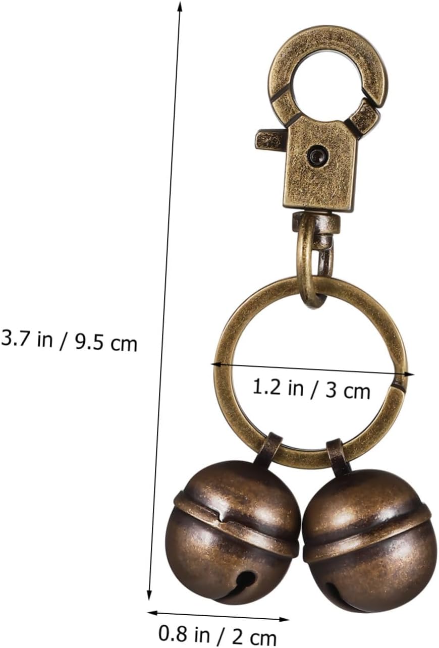 Brass Dog Collar Bell with Spring Snap Hook Loud Pet Training Bell Pendant for Dogs Cats and Pets Decorative Key Chain Accessory Easy Attachment Safety Charm image 2