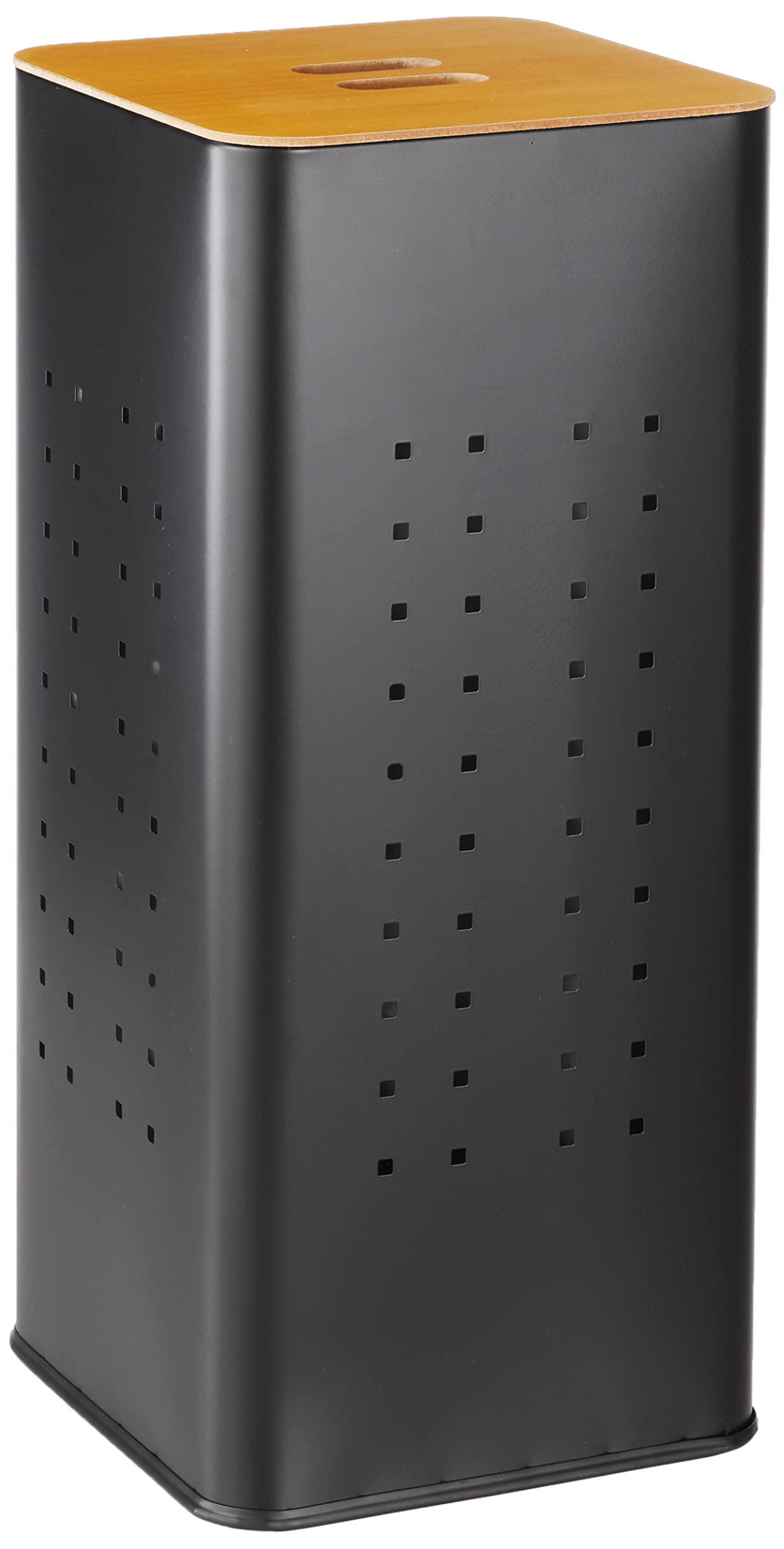 Household Essentials Black Steel Laundry Hamper with Lid, Matte