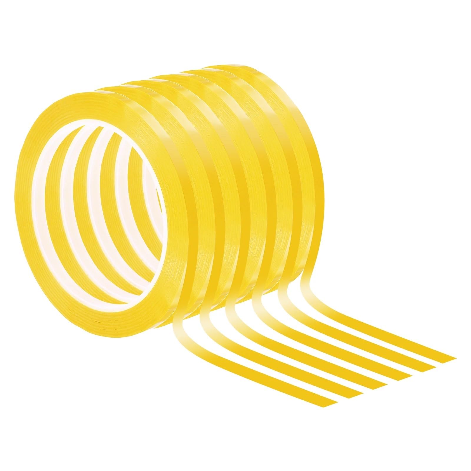 Lot de 18 bandes adhésives pour tableau blanc - 66 m x 3 mm - 6 mm - Grille graphique de marquage - Jaune foncé - 6 mm
