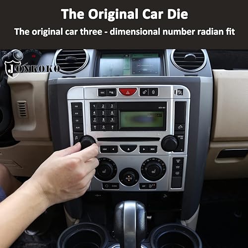 Miniatura 10 de YIWANG para Land Rover Discovery 3 LR3 2004-2009 coche modo de control central botón marco etiqueta engomada coche Accesorios (grano de madera negra)