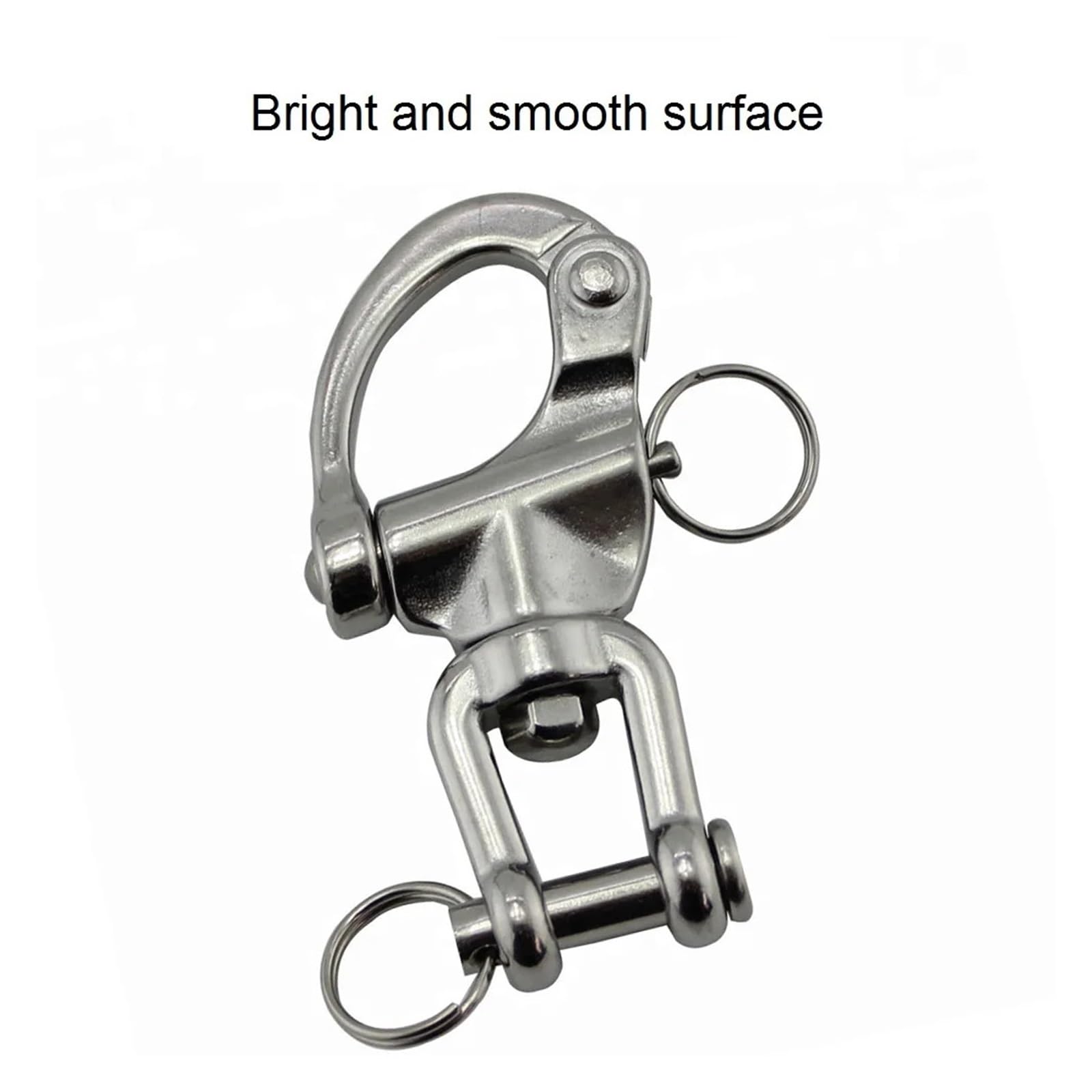 Grilletes acero inoxidable 3 piezas de grillete giratorio seguridad acero inoxidable 316 con pasador horquilla 70mm 87mm 128mm grilletes bloqueo eslabones cadena grande Metal for aparejos(70mm)