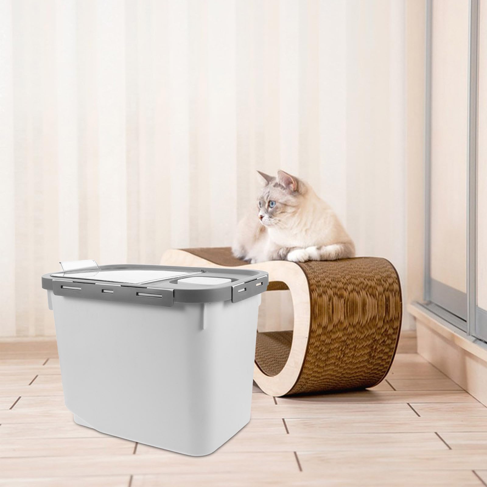 POPETPOP Contenitore per Alimenti per Animali Domestici da 12l, Secchio Ermetico in Pp Riutilizzabile, Facile da Usare per Conservare Cibo per Cani e Gatti in Forma Sigillata