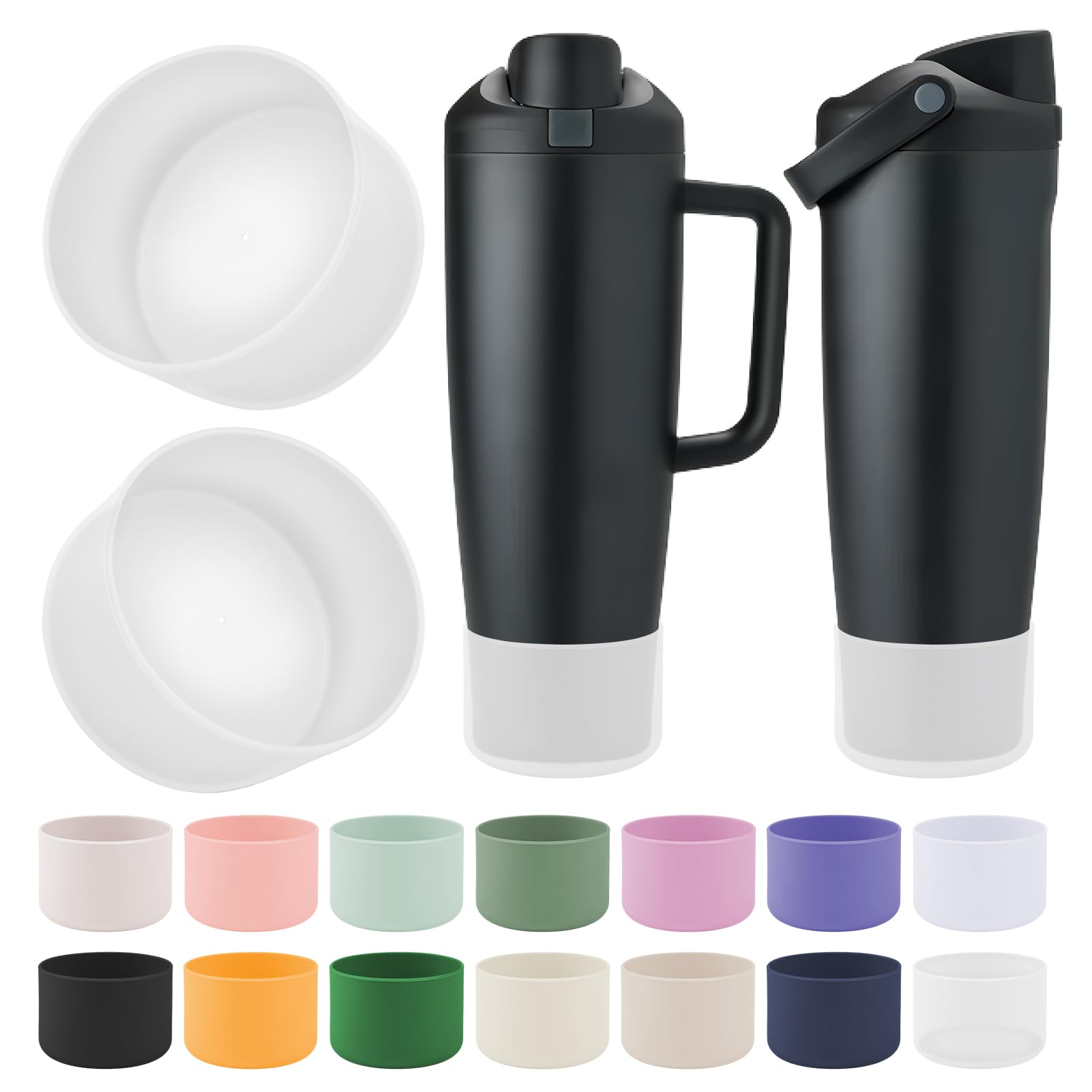 2PCS Silicone Boot Compatible with Owala 30oz & 40oz FreeSip Sway Bottles & Tumblers, Protective Anti-Slip Bottom Cover Sleeve for Freesip Sway Tumbler — image 1