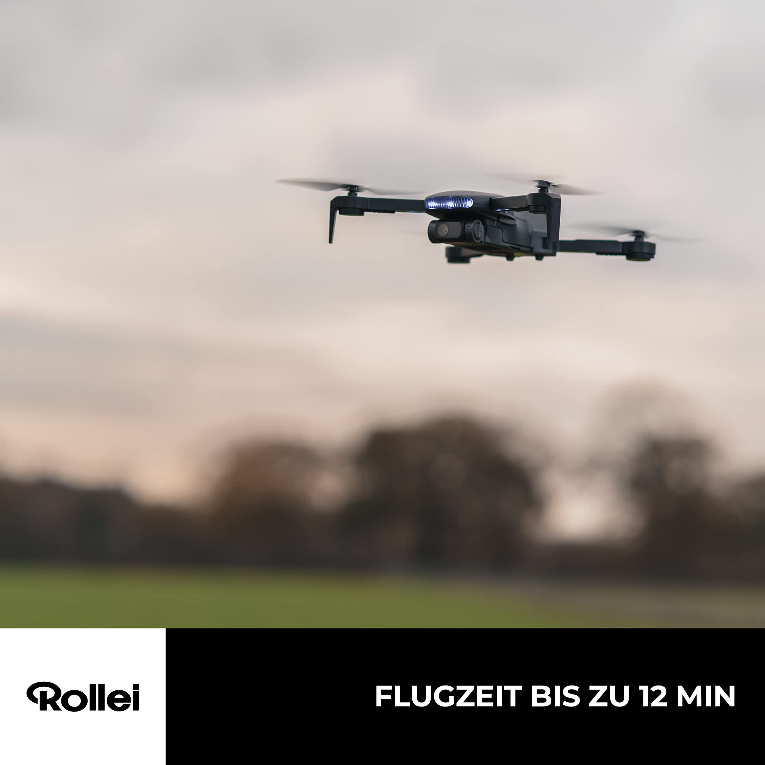 Rollei Fly 80 Combo dron, transmisja obrazu WiFi na żywo, 6-osiowy żyroskop, kamera Full HD, długi czas lotu, sterowanie aplikacją i zdalna obsługa