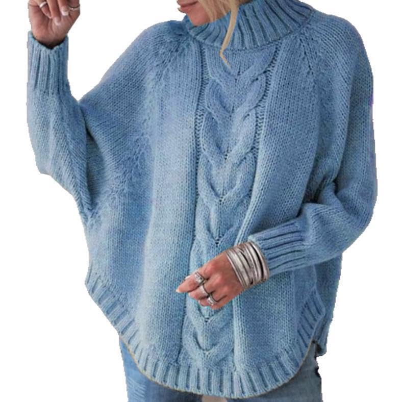 Women Oversized Chunky Cable Knitted Vintage Sweater 2025 Fall Outfits Batwing Sleeve Fashionable Knitted Pullover