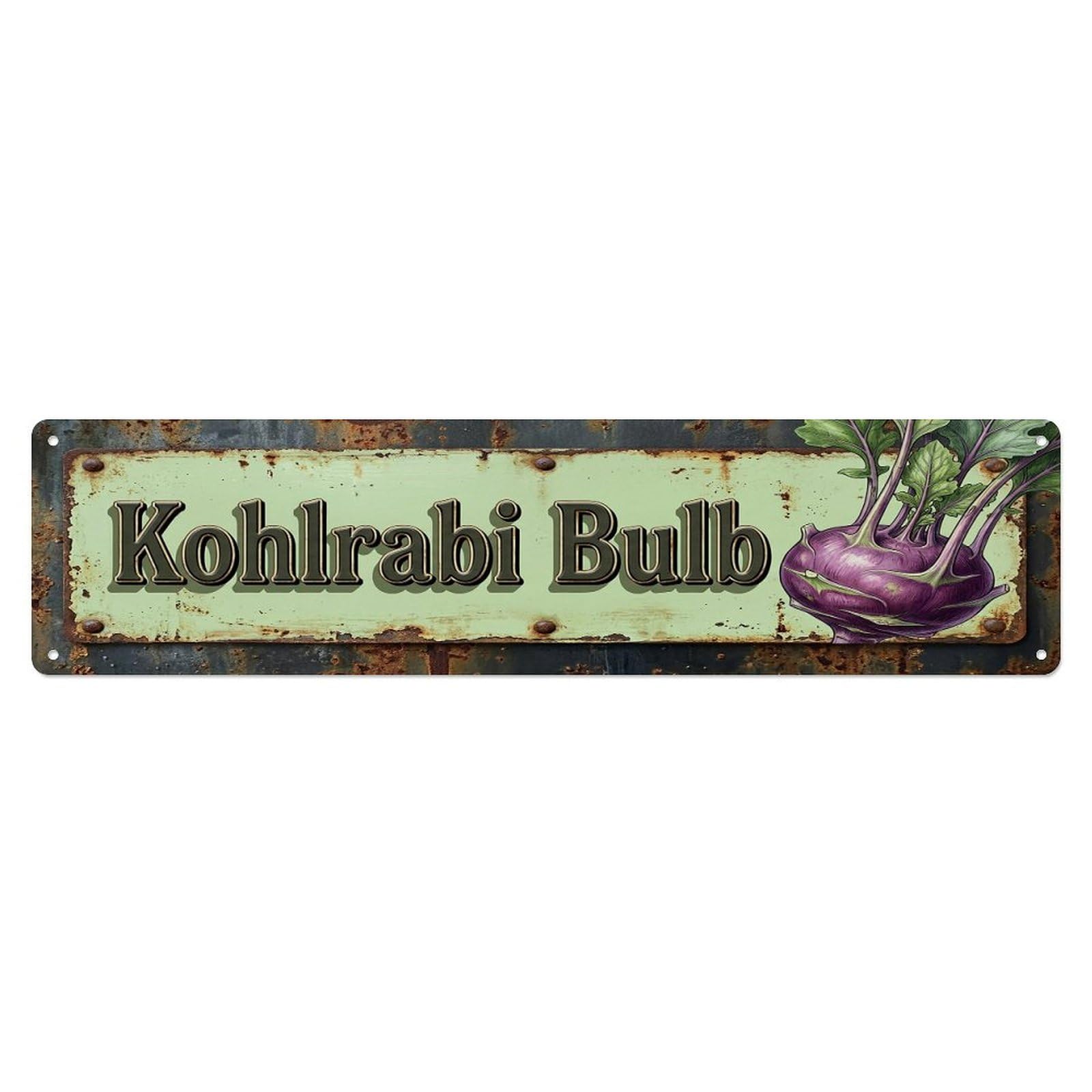 Vintage Kohlrabi Bulb Crisp Farmhouse Metal Tin Sign