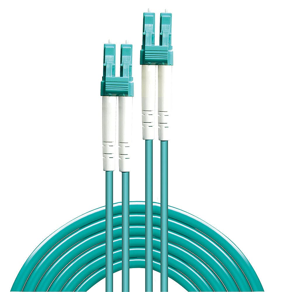 Lindy LC-LC OM3 50/125 Fibre Optic Patch Cable - Aqua, 200m