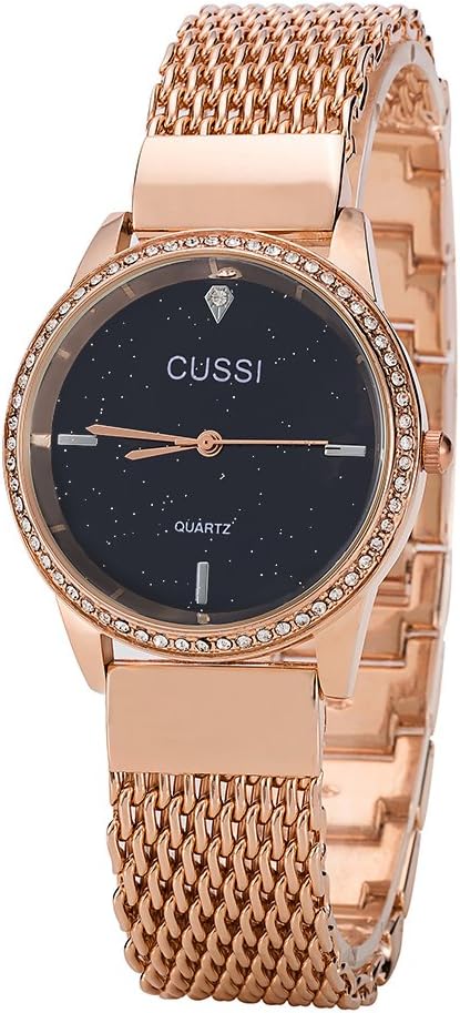 Ladies Star Mesh Bracelet Dress Wrist Watch for Women - Female Gold, Rose Gold, Silver