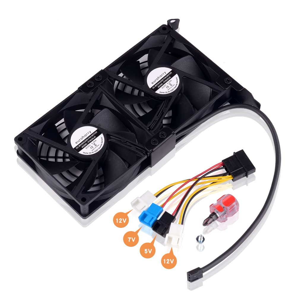 Ventilateur de Carte Graphique 2 x 92 mm - Flux d'Air Élevé, Refroidisseur de Support PCI - GPU, Compatible 5V, 7V, 12V et Carte Mère