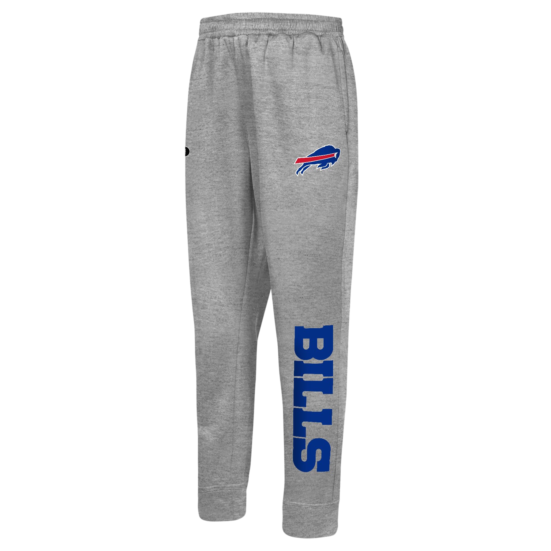 Outerstuff NFL Men's Side Line Elastic Tech Jogger, Buffalo Bills, Size Large Gray