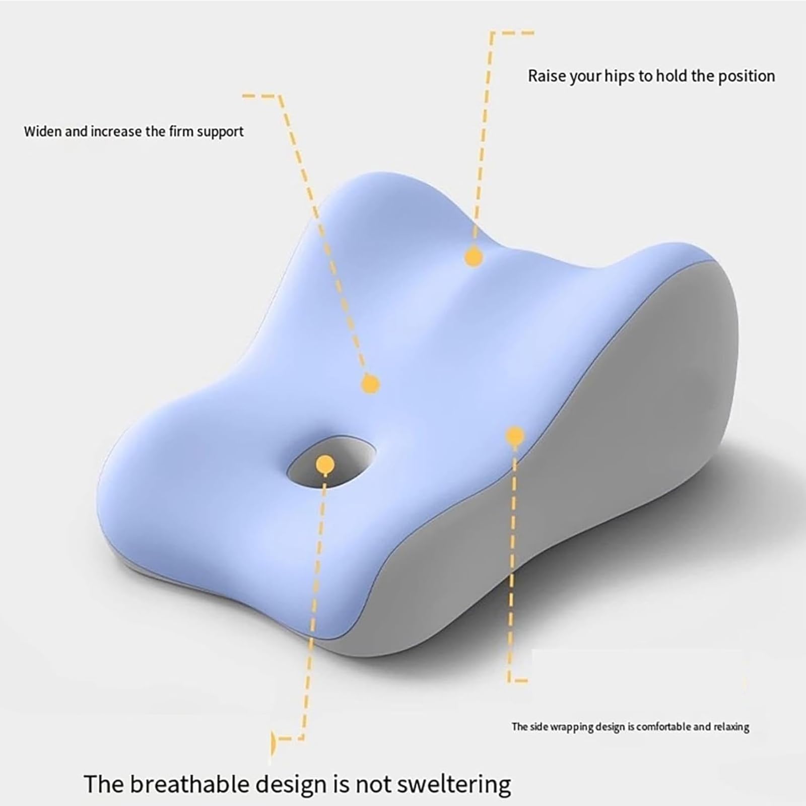 Oreiller Liebora, Butt Cushion for Couples,Pillowcase Wedge Pillow Memory Foam,Provides Intimate Support,Fast Rebound After Impact,Suitable for Home Use,Neck Waist Relief Ideal for Sitting and Lying