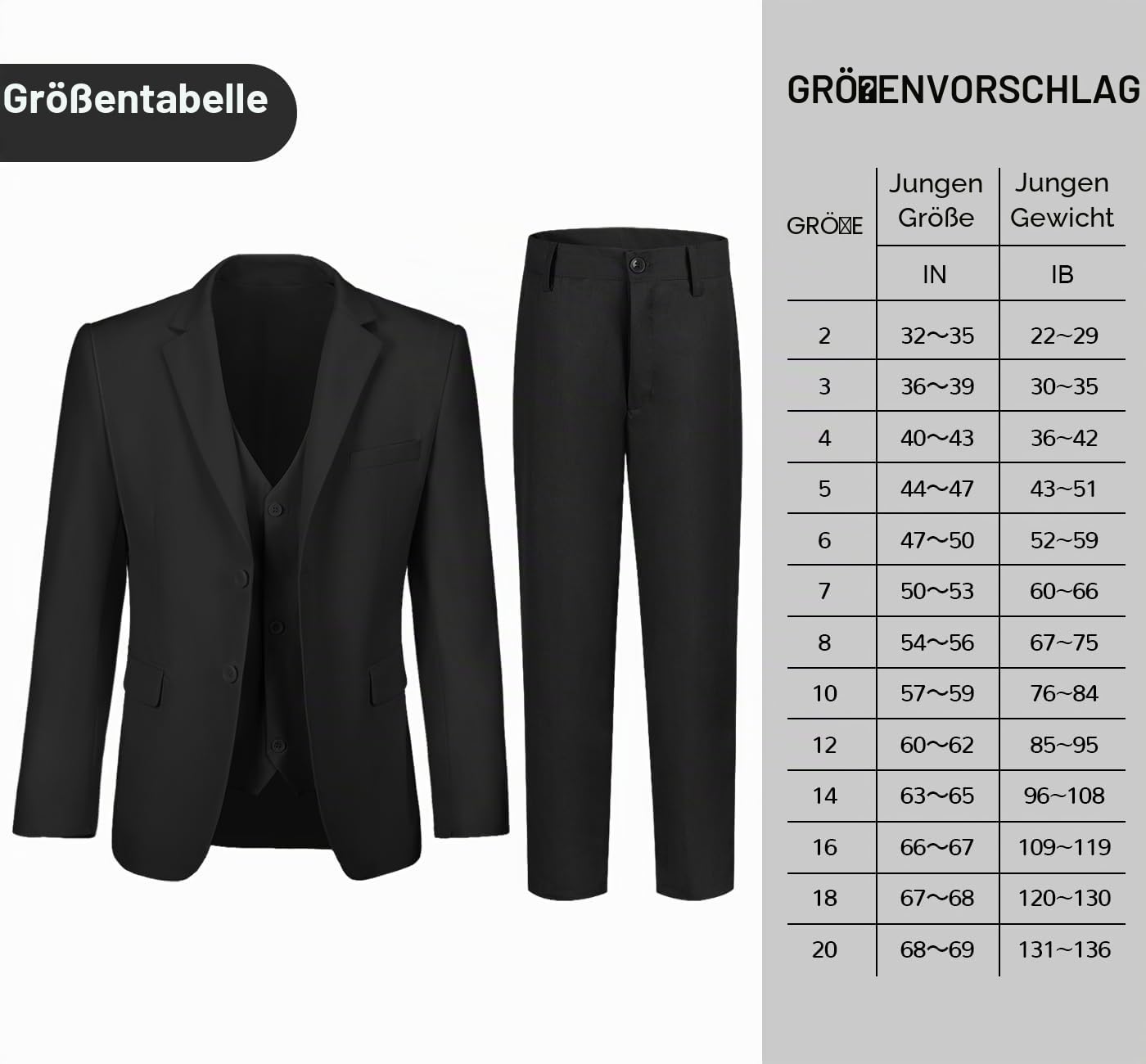 Jungenanzüge, 3-teiliges Slim-Fit-Anzug-Set, Dresswear, Ringträger, Outfit für Jungen