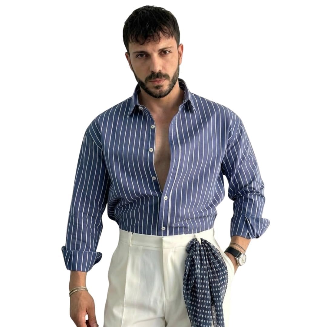 foomer Men's Cotton Solid Regular Fit Casual Shirt, Teal, Full Sleeves, Button Down Collar, Single Chest Pocket-picture-11