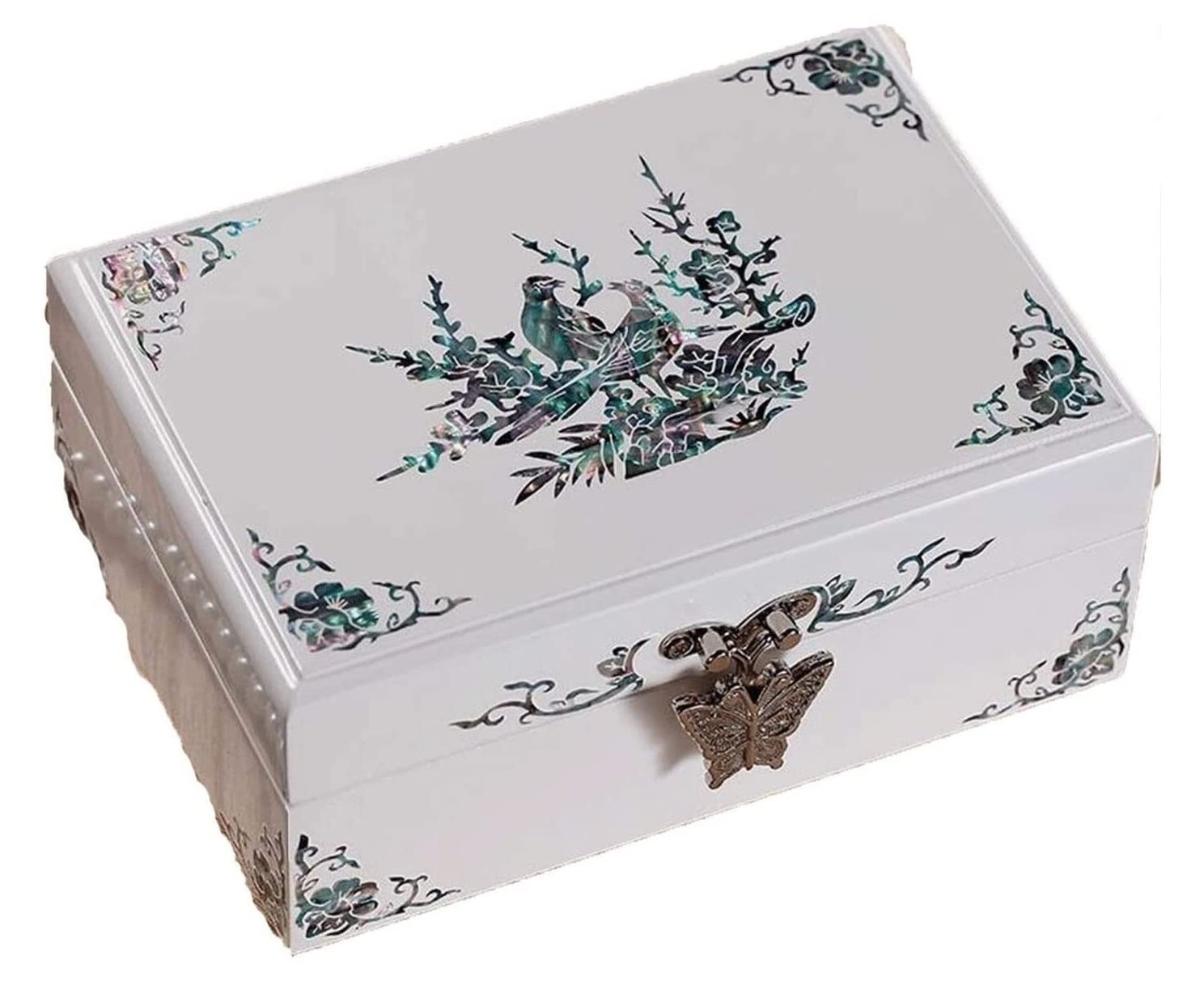 WZGWDC Organizador de Joyas Caja de joyería Caja de joyería de Madera Maciza Organizador de Joyas Caja de Almacenamiento de baratijas pequeñas Caja de joyería para Anillos Pendientes Collar Caja de