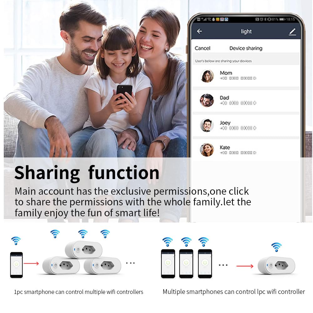 WiFi Smart Plug Outlet Compatible with Alexa Automate APP Voice Control Timer Voltage Measurement Function No Hub Required — view 8