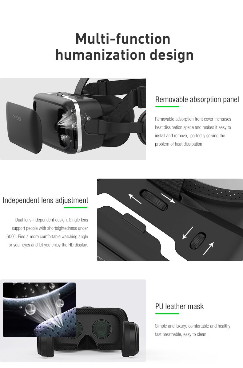 3D VR Brille Handy, Virtual Reality Headset Mit Kopfhörern Für Smartphones, Für iPhone Und Android (4,7–7,0"), Immersives Gaming/Filmerlebnis, Ideales Für Freunde Und Familie