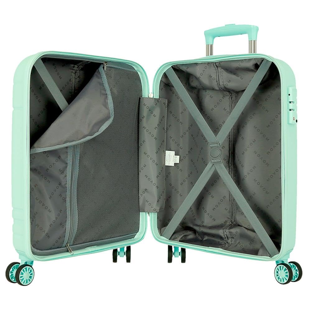 Movom Galaxy valigia rigida realizzata in ABS, chiusura a combinazione laterale, 4 ruote doppie, bagaglio a mano, interno pratico con un compartimento.