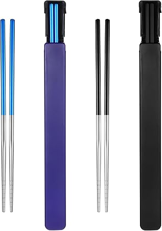 2 Pairs Travel Metal Chopsticks with Case 2 Pairs Travel Metal Chopsticks with Case