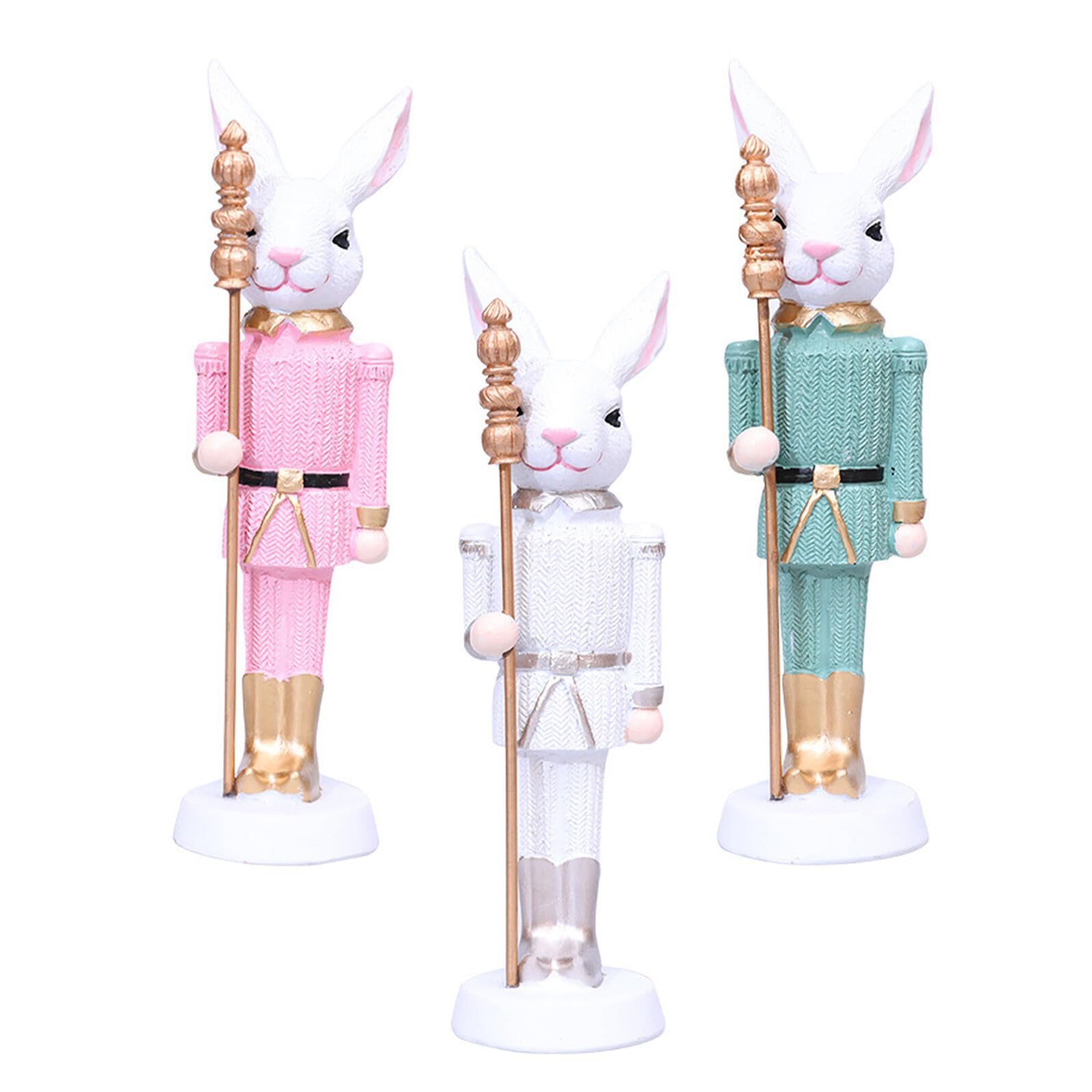 jojofuny Statue de Lapin en Résine 3 Pièces Décoration de Table Printanière Festive