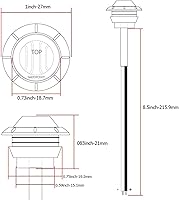 Vista 7 de PSEQT 3 luces LED redondas para cubierta interior, travesaño de cortesía, luz de utilidad para escalones marinos, iluminación impermeable para Azul