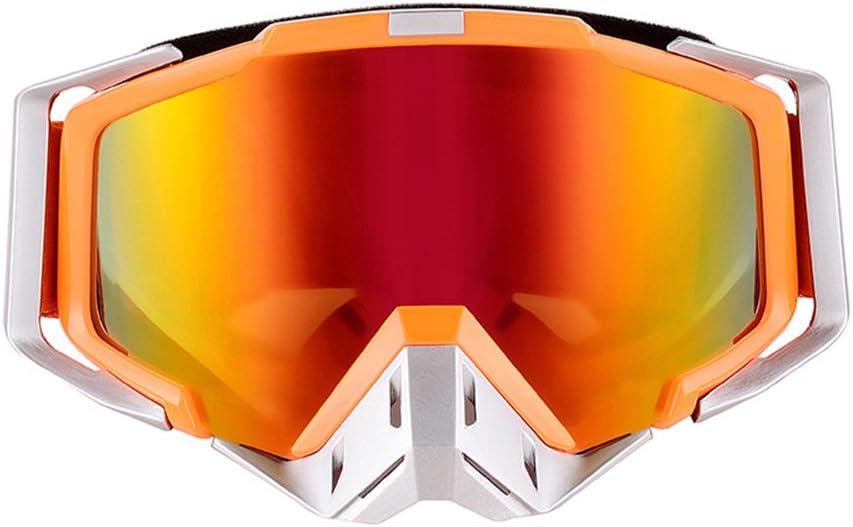 Hottong Motorcycle Motocross Off Road Dirt Bike Racing Safety Helmet Goggles with Screen Filter(LHP002,Orange)