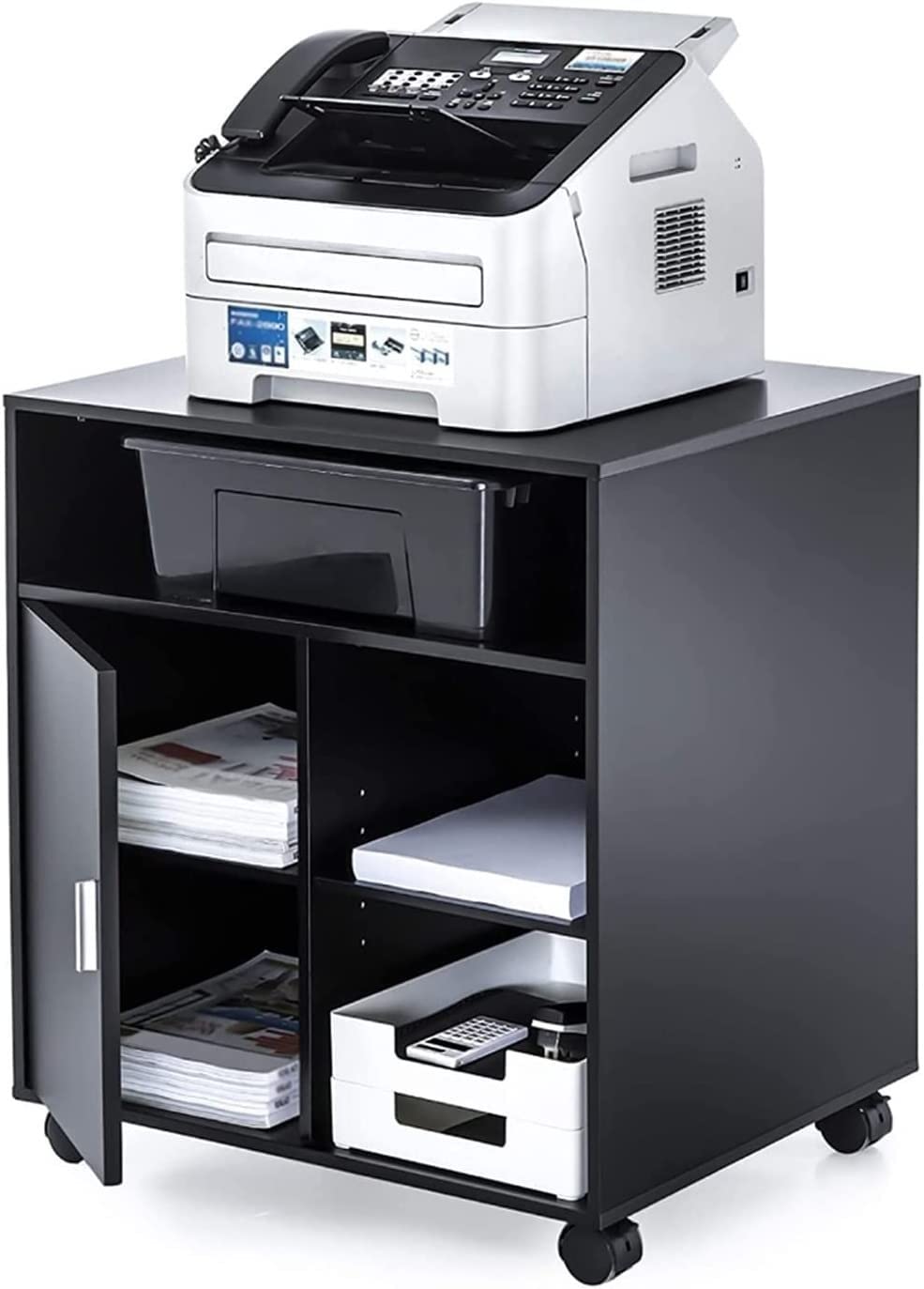 SaryEdge File Cabinet, File Cabinet, Printer Bracket with Storage, Office Cabinet, Wooden Desk, with Wheels, Office Cabinet, Vertical File,