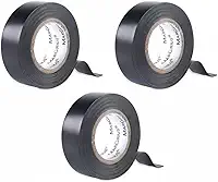 Fitas Isolantes Kit com 3-20m x 19mm Antichama, Alta Durabilidade, PVC, Preta para Instalações Elétricas, Reparos, Cabos e Fios Residencial/Profissional