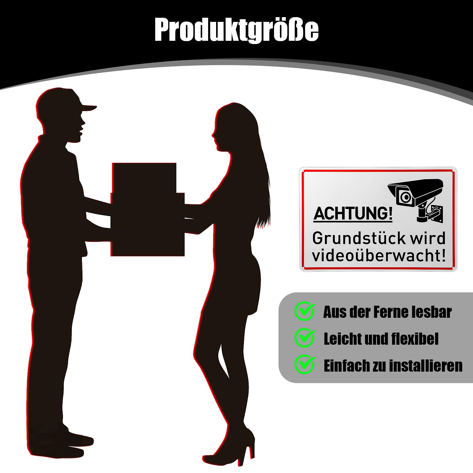 5 Stück Videoüberwachung Schilder – 20x14 Cm, 3 Mm Kunststoff, Wetterfest, Für Privatgrundstück & Gewerbe