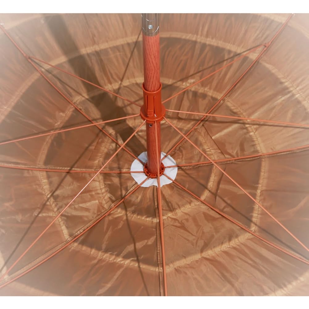 Parasol Plażowy Hawaiian Tiki 1.6m, Parasol Tarasowy Kryty Strzechą z Regulacją Nachylenia i 8 Wytrzymałymi Żebrami, Przenośny Parasol do Ogrodu, Podwórka, Przy Basenie