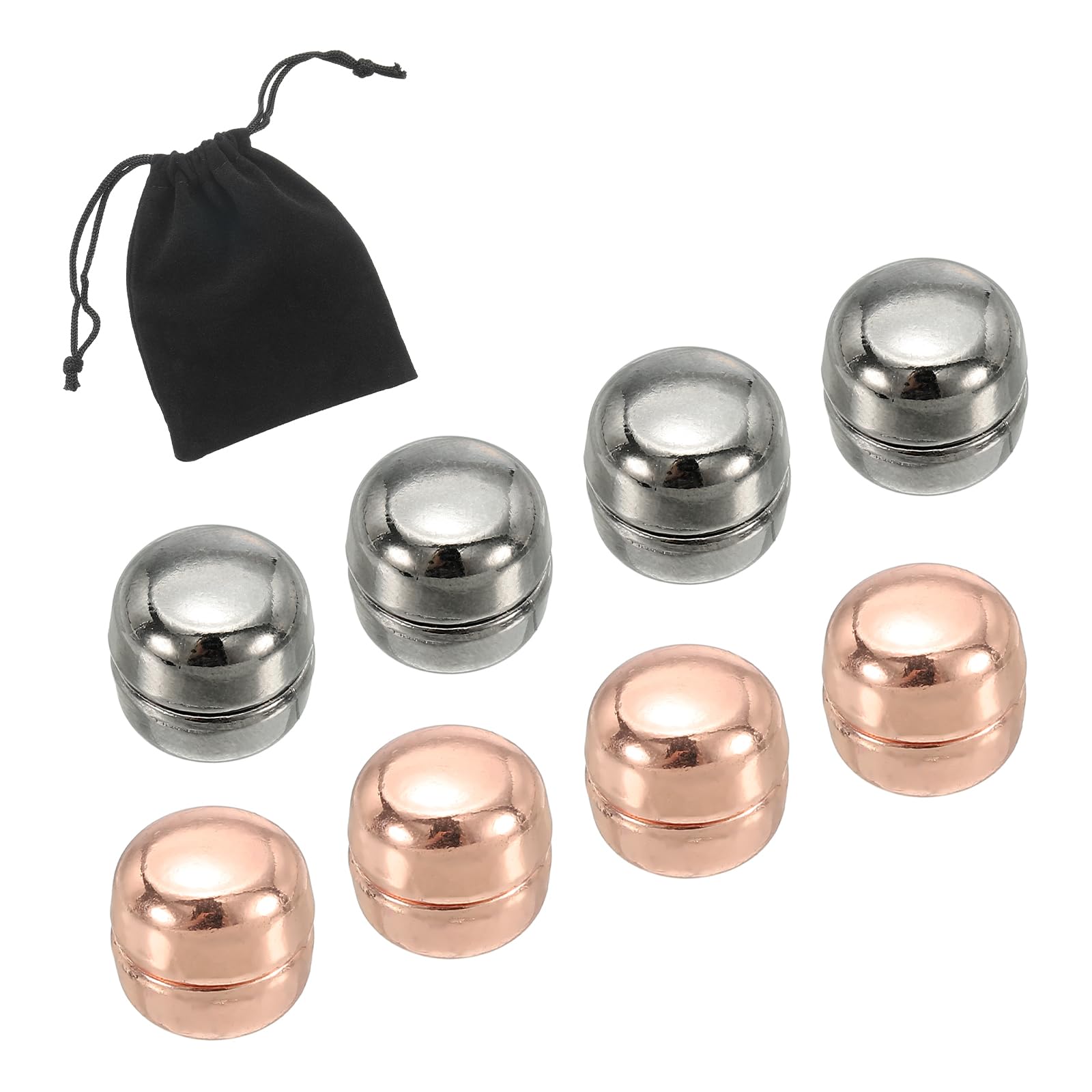 PATIKIL Hijab Magnetic Pins with Storage Bag, 4 Pair No-Snag Strongest Commercial Strength Buttons Multi-Use Pinless Magnetic Scarf Clip for Women Clothing Curtain, Dark Silver, Rose Gold
