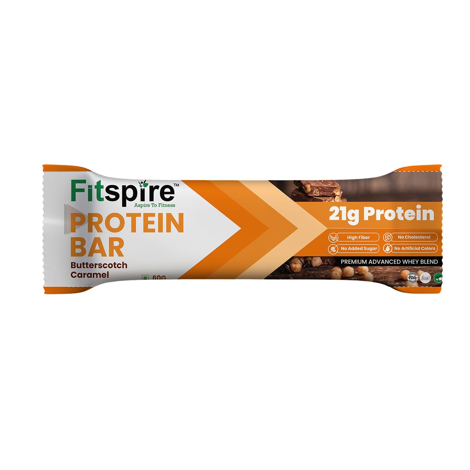 Fitspire Protein Bar - Butter scotch Caramel, 60gm | with 20.5 gm Whey Blend Protein | protein bars for muscle gain, Hunger Satisfaction & Performance Boost with No Artificial Preservatives-image-14