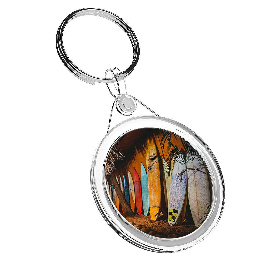 Destination Vinyl Keyrings1 X Surfboards Palm Tree Summer Keyring