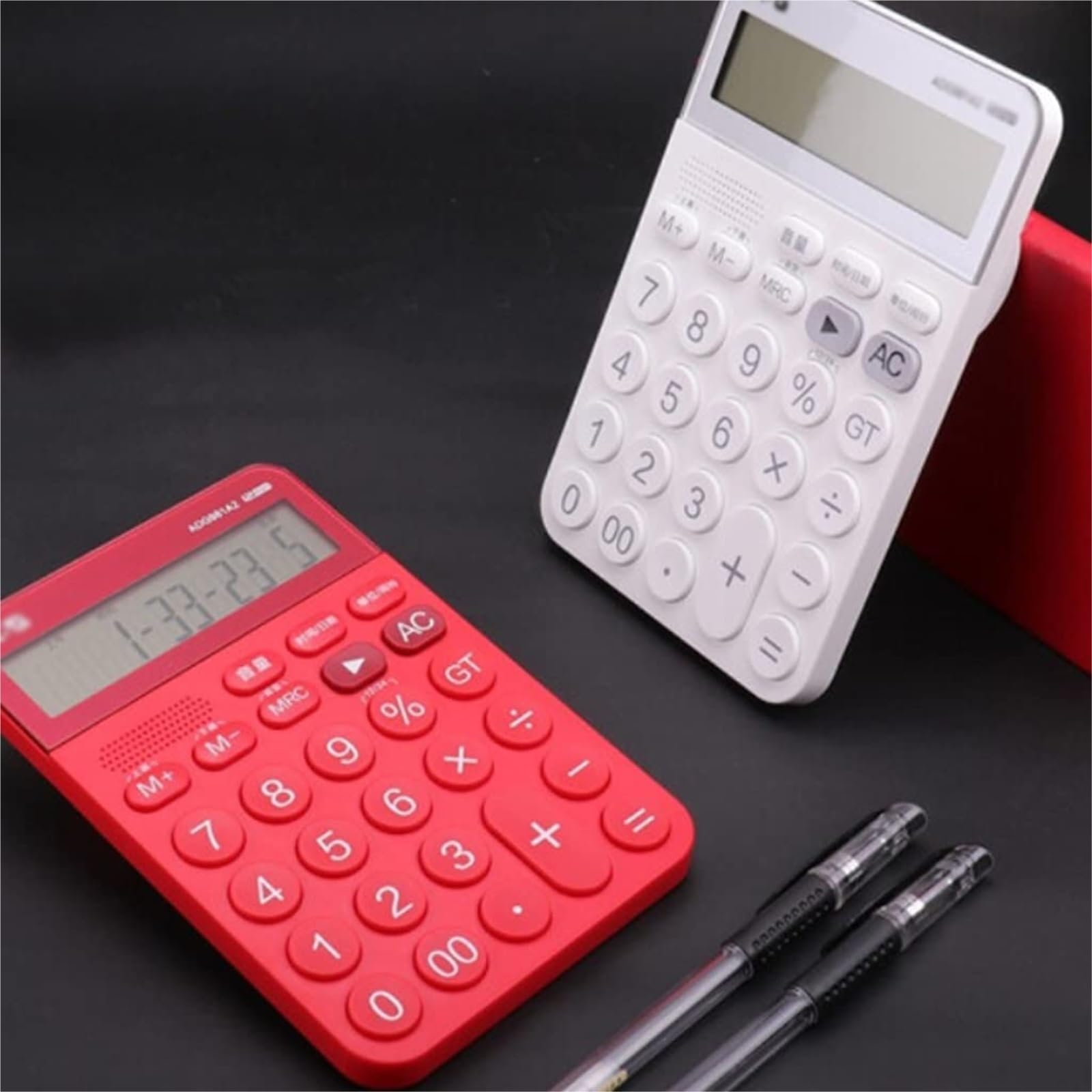 Calculatrice Calculatrice De Type Voix Prononciation Petite Calculatrices Électroniques Professionnelles Bureau Office(Rot)