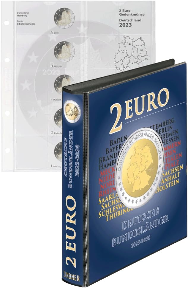 LINDNER Das Original Pre-Printed Album 2 Euro Commemorative Coins Series German Federal States 2023-2038