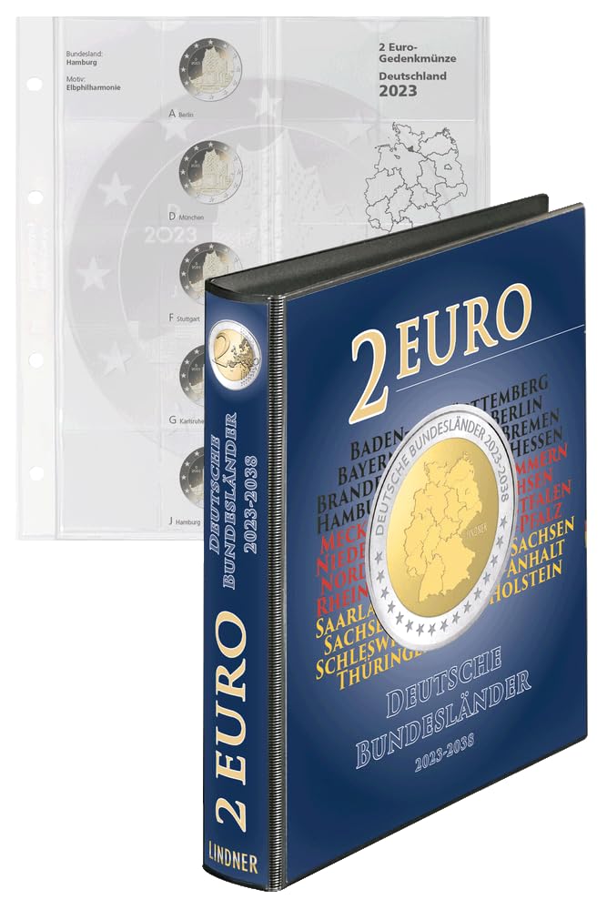 Lindner 1108-2 Karat Pagina Illustrata per Forme di Monete Euro