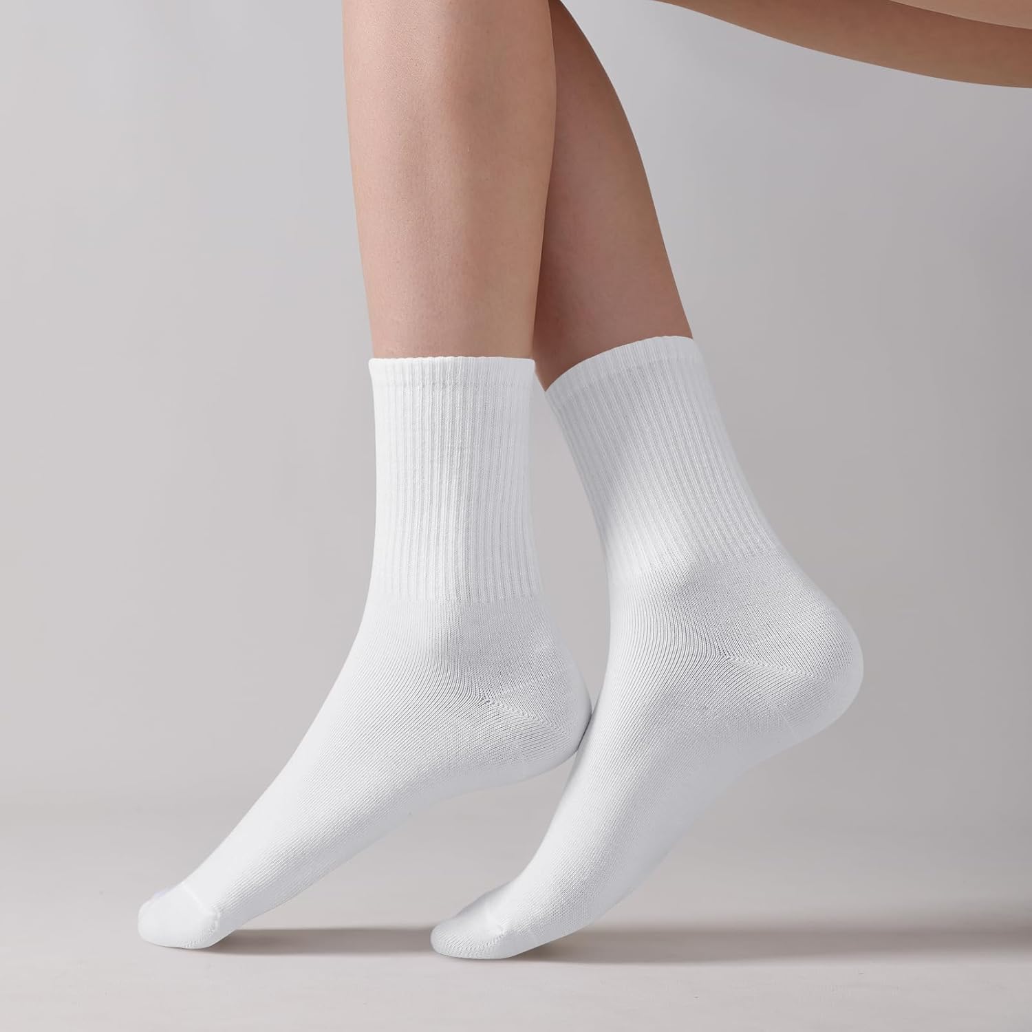 Womens Crew Socks Casual Calf Socks Cute Soft Above Ankle Sock 6 Pairs Size 5-10 - Image 4