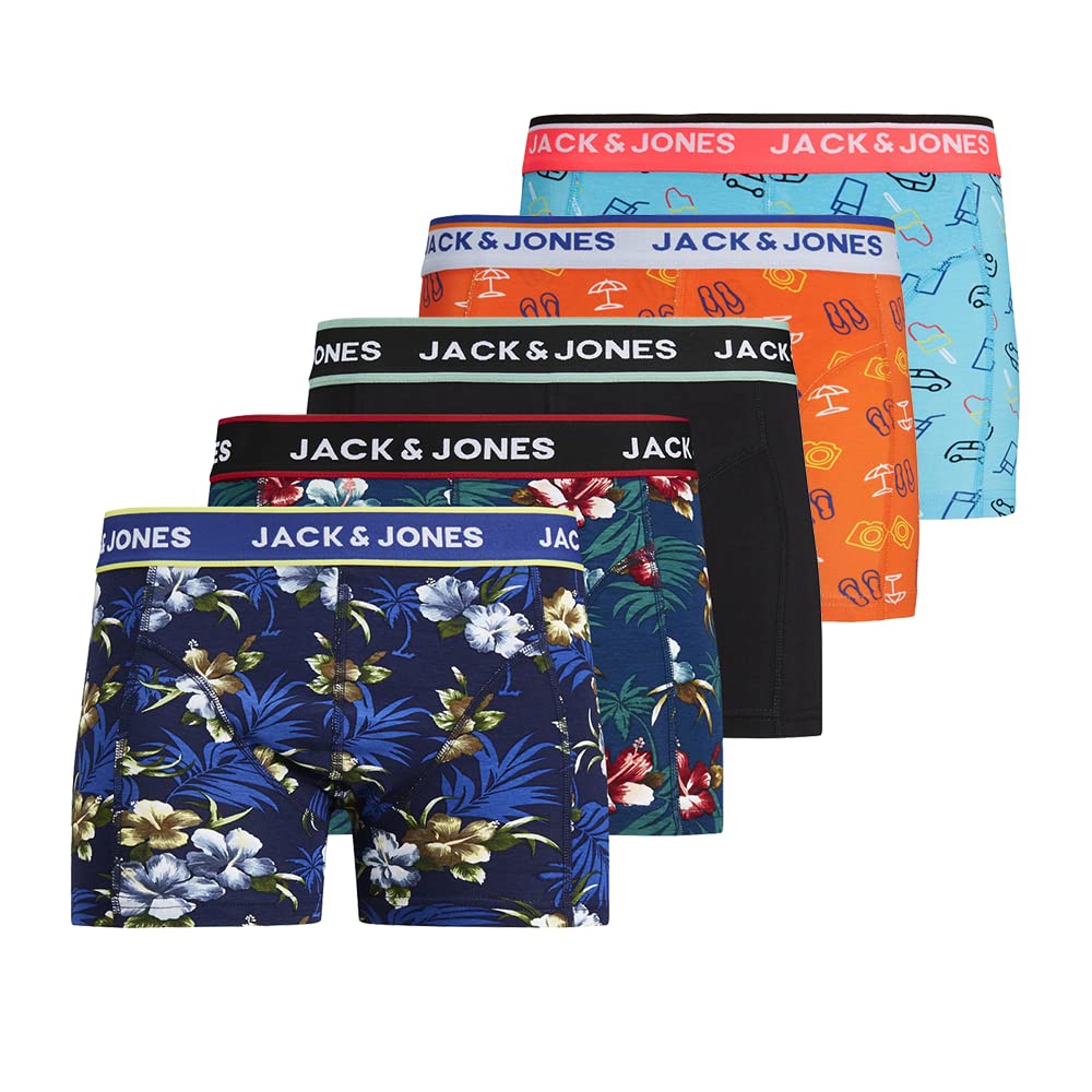JACK & JONES Herren 5er Pack Boxershorts Mix Unterwäsche Mehrpack,5er Pack #1 Ohne Wäschesack,XL