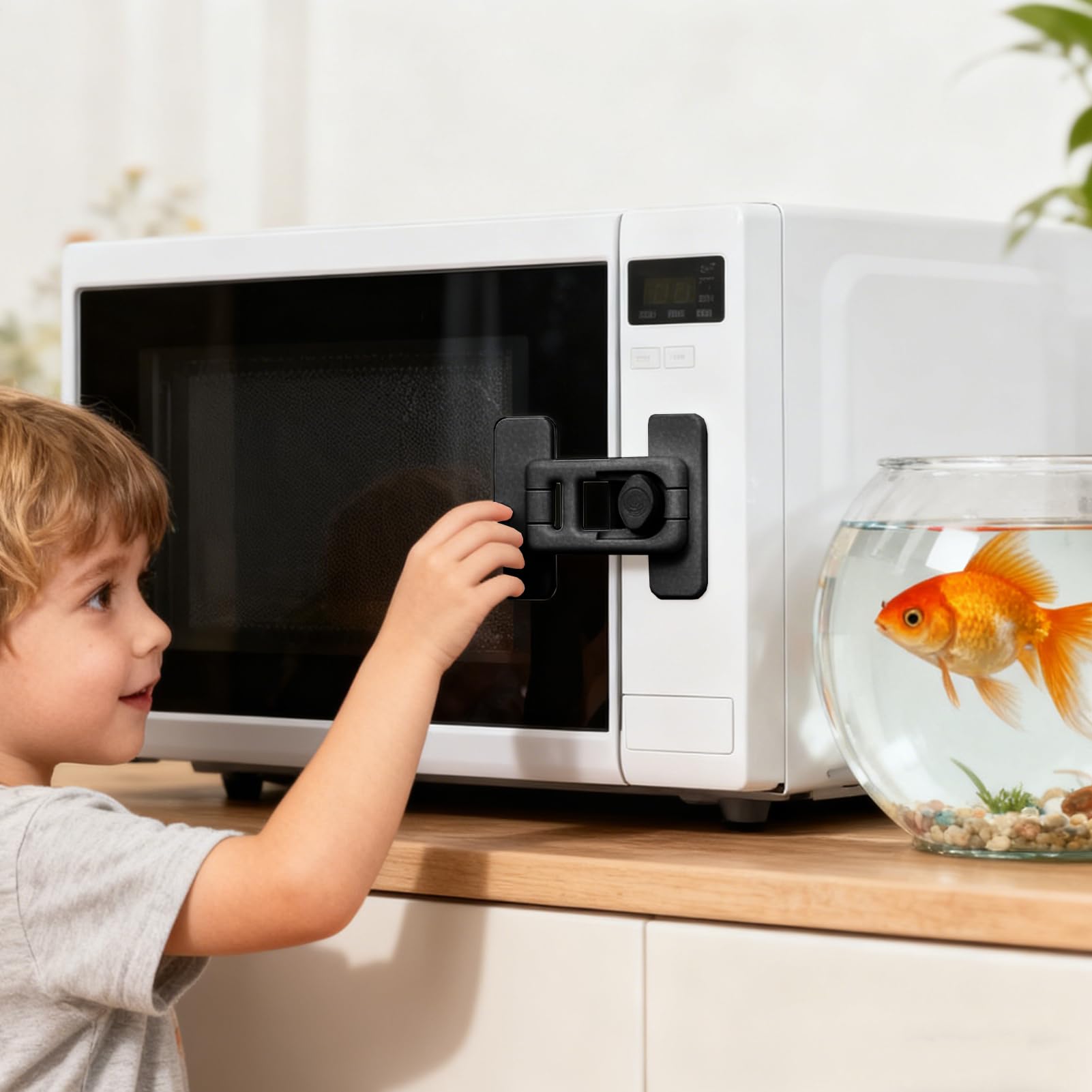 Verrou Enfant Pour Réfrigérateur,Meuble Sans Perçage,Verrous Réfrigérateur - Pour Four Cuisinière Congélateur Cuisine Salle de Bain Chambre Nurserie Maison Placard Garde-Manger Commode Porte