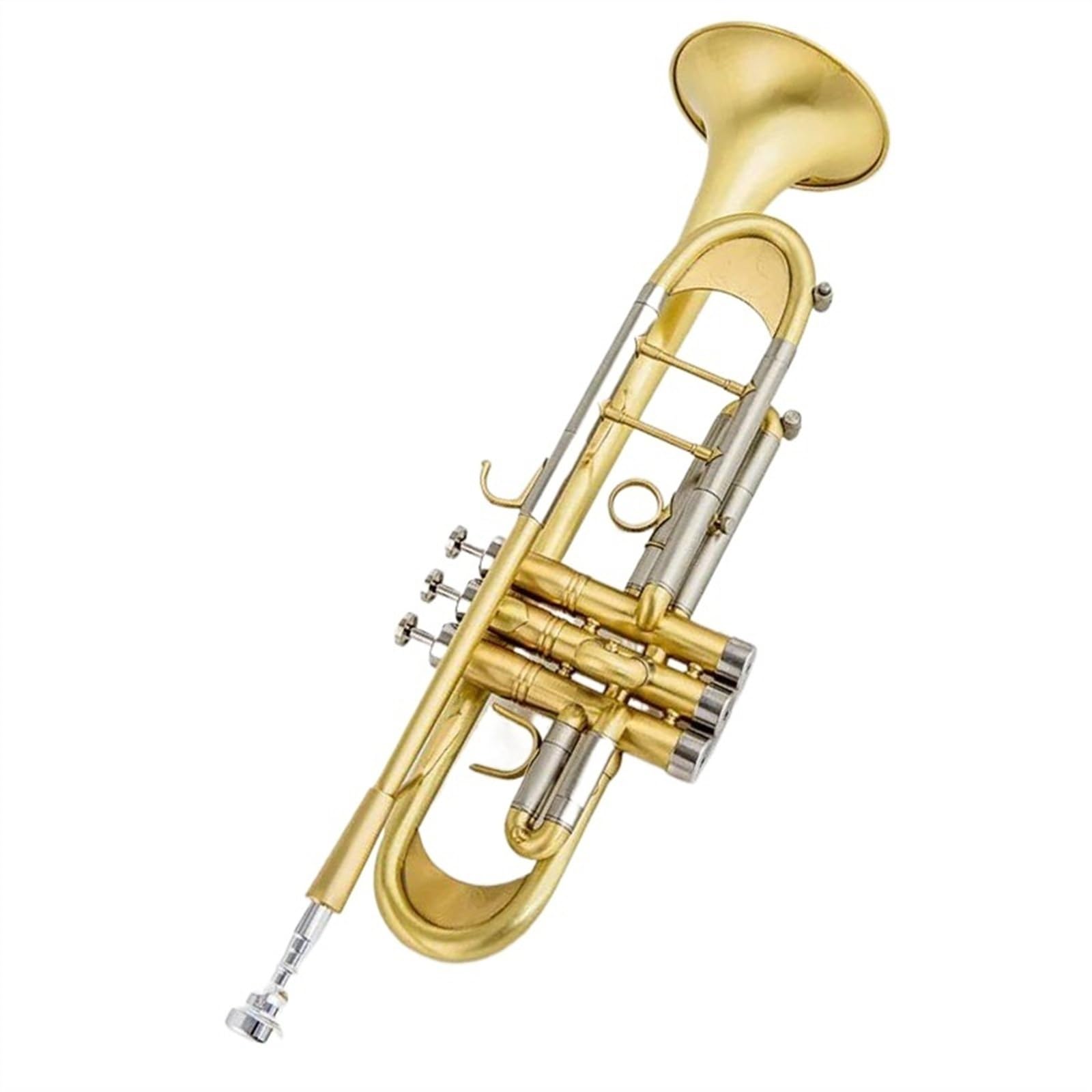 Standard Trąbka Trąbka Bb/C Mosiężna Płaska Malowana Na Złoto Wykwintna Trwała Mosiężna Instrument Muzyczny Z Trąbką