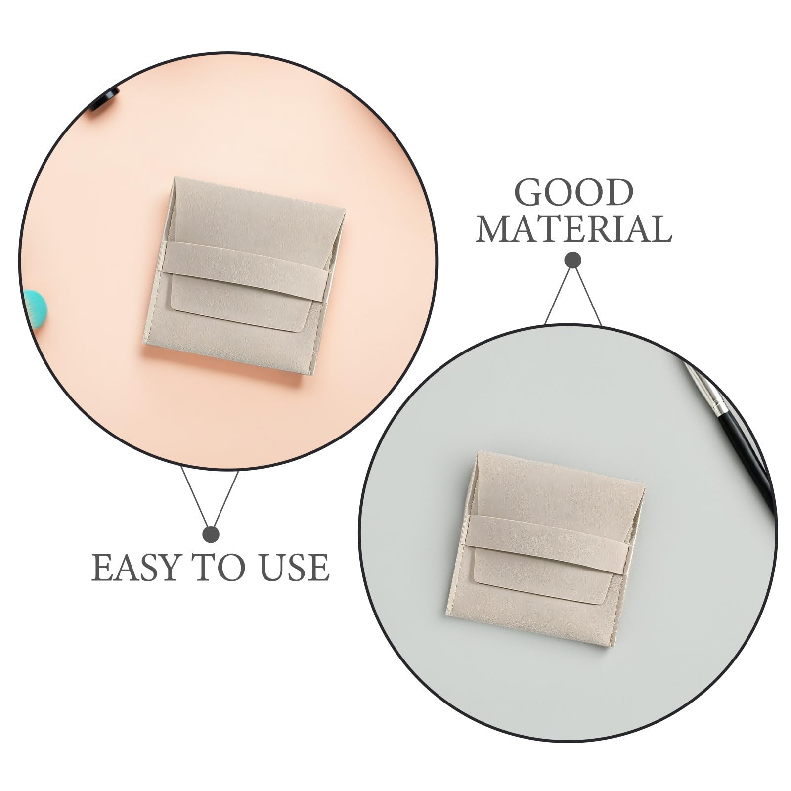 120 Estuches de Microfibra para Joyas con Banda Fija, Estilo, Doble Forro de Vellón, Bolsa Pequeña para Collares y Anillos en Uso Diario