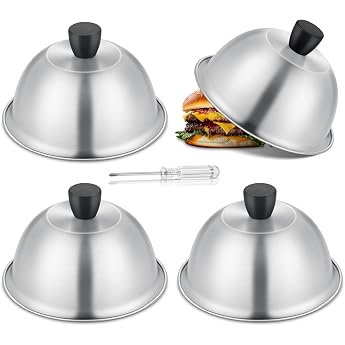 TEAMFAR Burger Bell Set of 4 Stainless Steel Burger Bell Barbecue Bell
