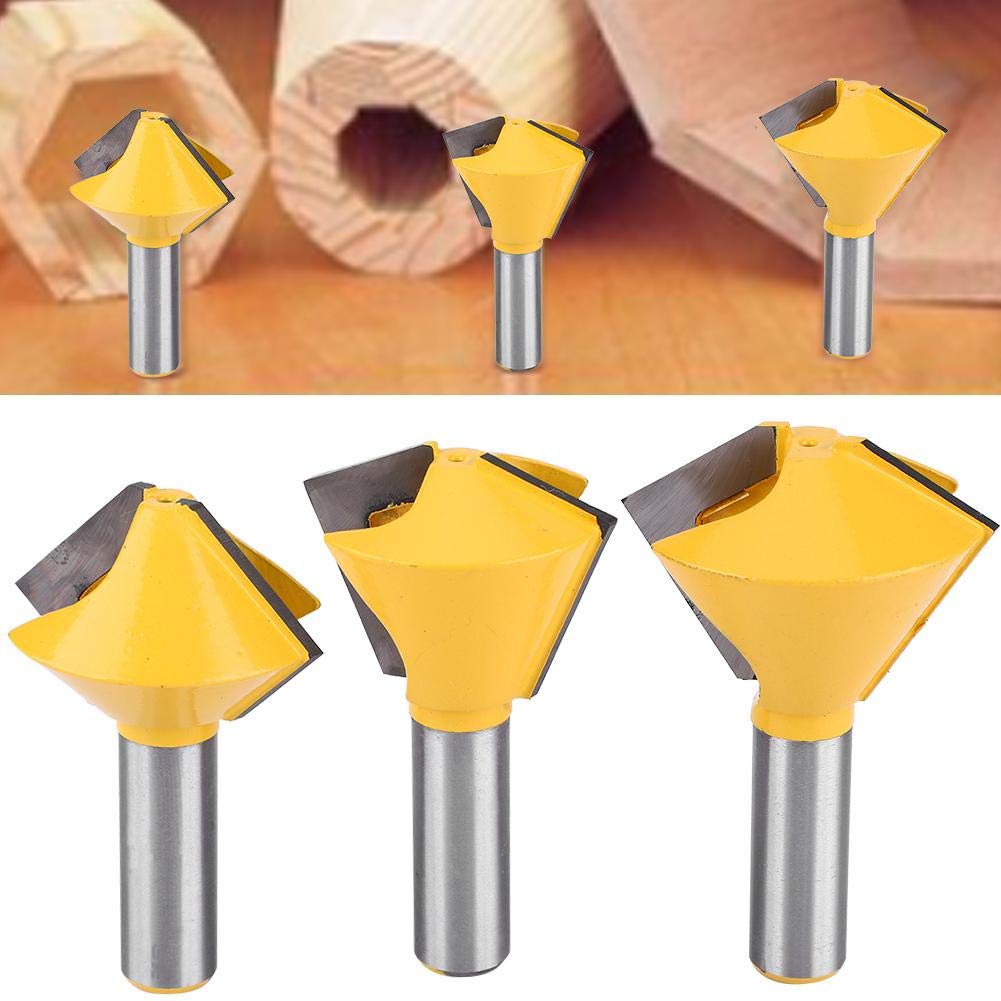 3 Pz 1/2 "Shank Router Bit Bocca di Uccello Colla Joint Router Bit Lavorazione Del Legno Fresa per Professionale Lavorazione Del Legno