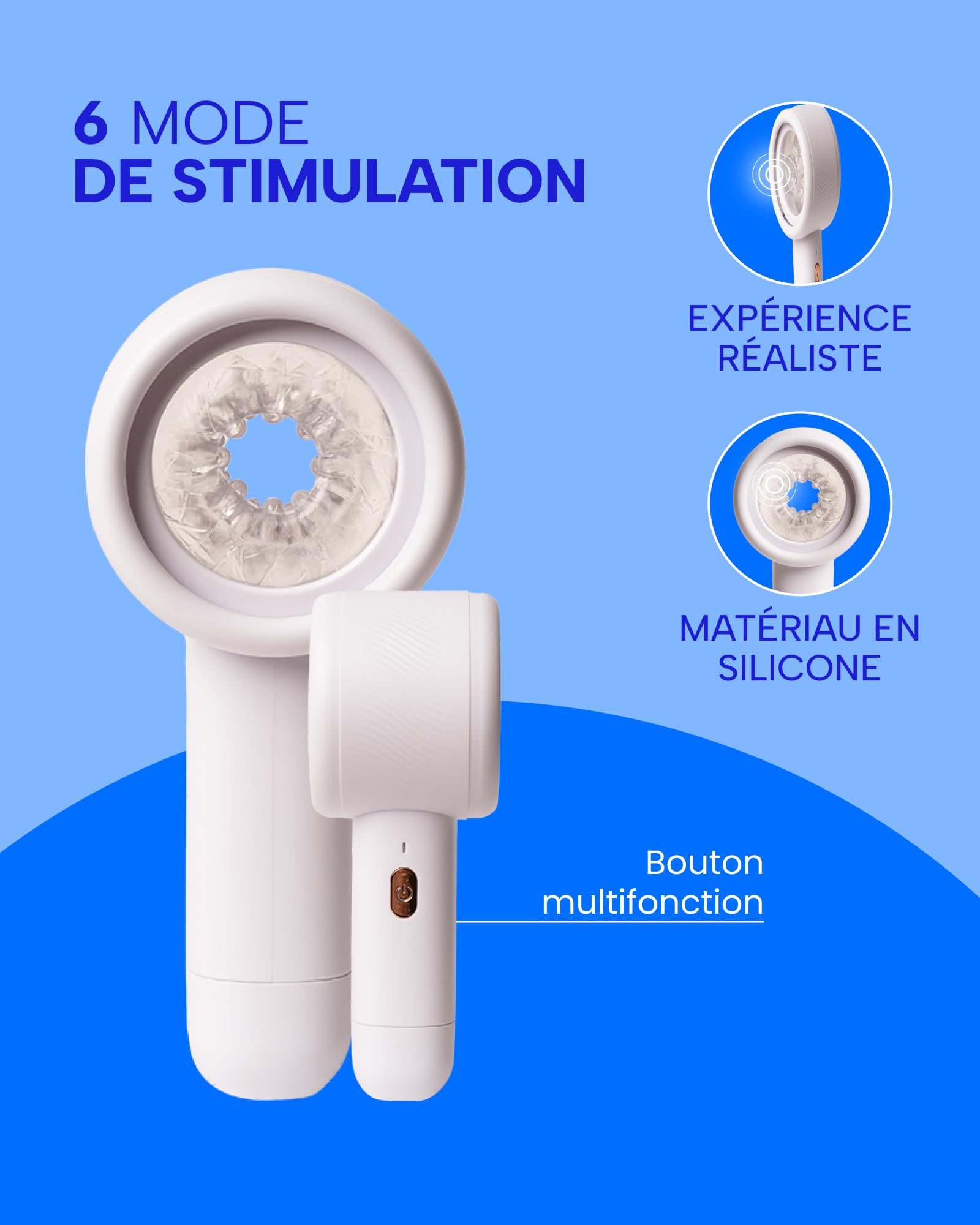 MySecretCase Masturbateur Automatique 6 Modes Stimulation Masturbâteur Homme Mains Libres Vaginette Ultra Réaliste Pour Homme USB Vibromasseurs Masculin IPX6 Jouet Adulte Sextoys