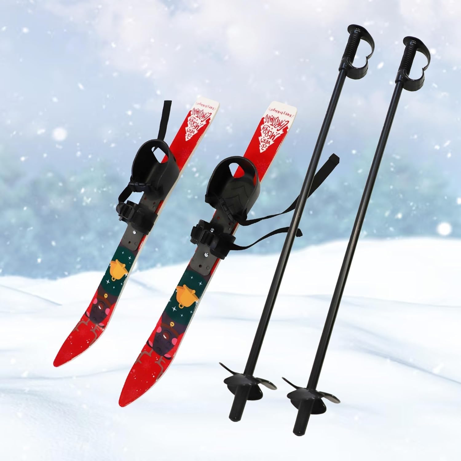 Anfänger-Schneeski for Kinder, Skibretter mit geringem Widerstand for Kinder unter 4 Jahren, leichte, robuste und sichere Skiausrüstung for Kinder