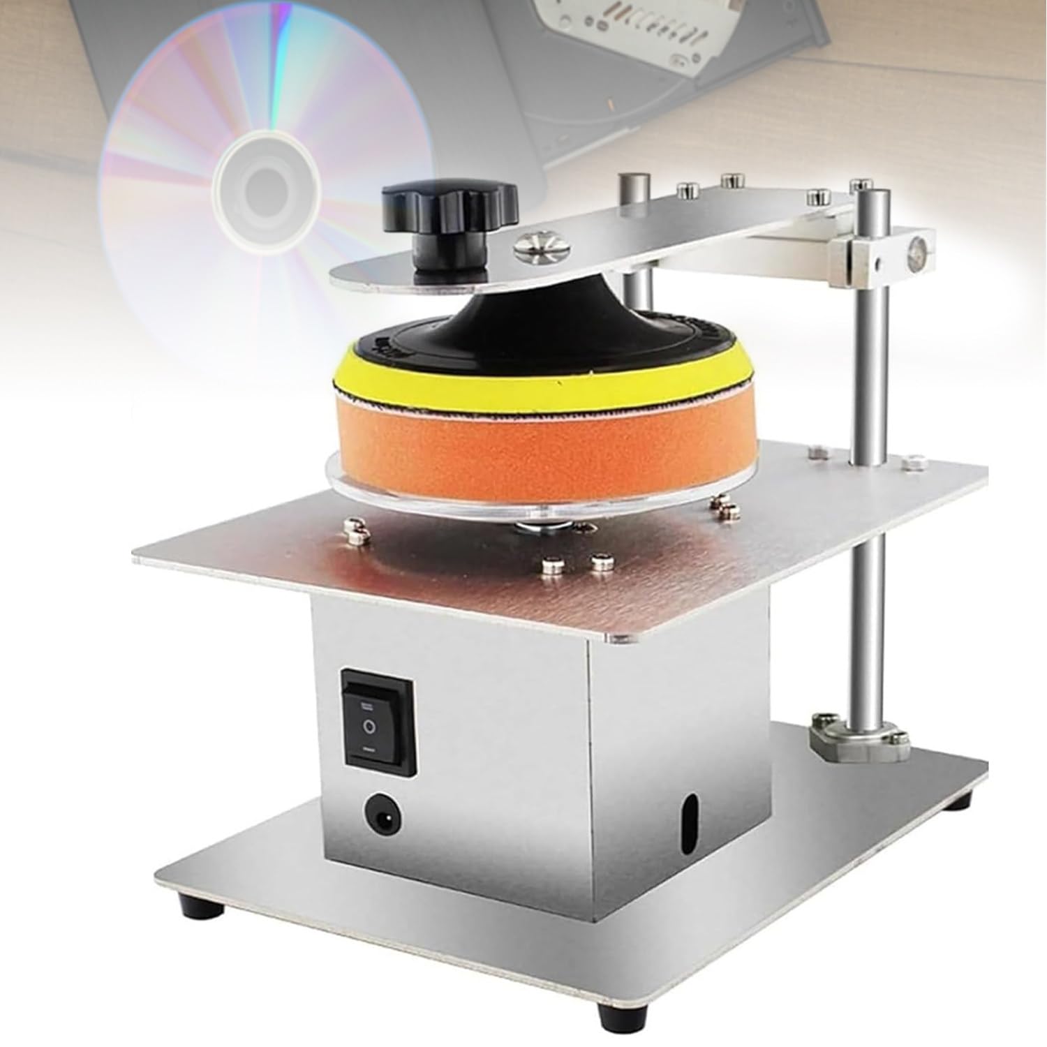 Disc Repair Machine, Edelstahl Elektrischer Polierer mit Geschwindigkeitsregulierung, Perfekt zum Wiederherstellen von unlesbaren CDs DVDs VCDs, Behebung von Schäden und Datenabruf