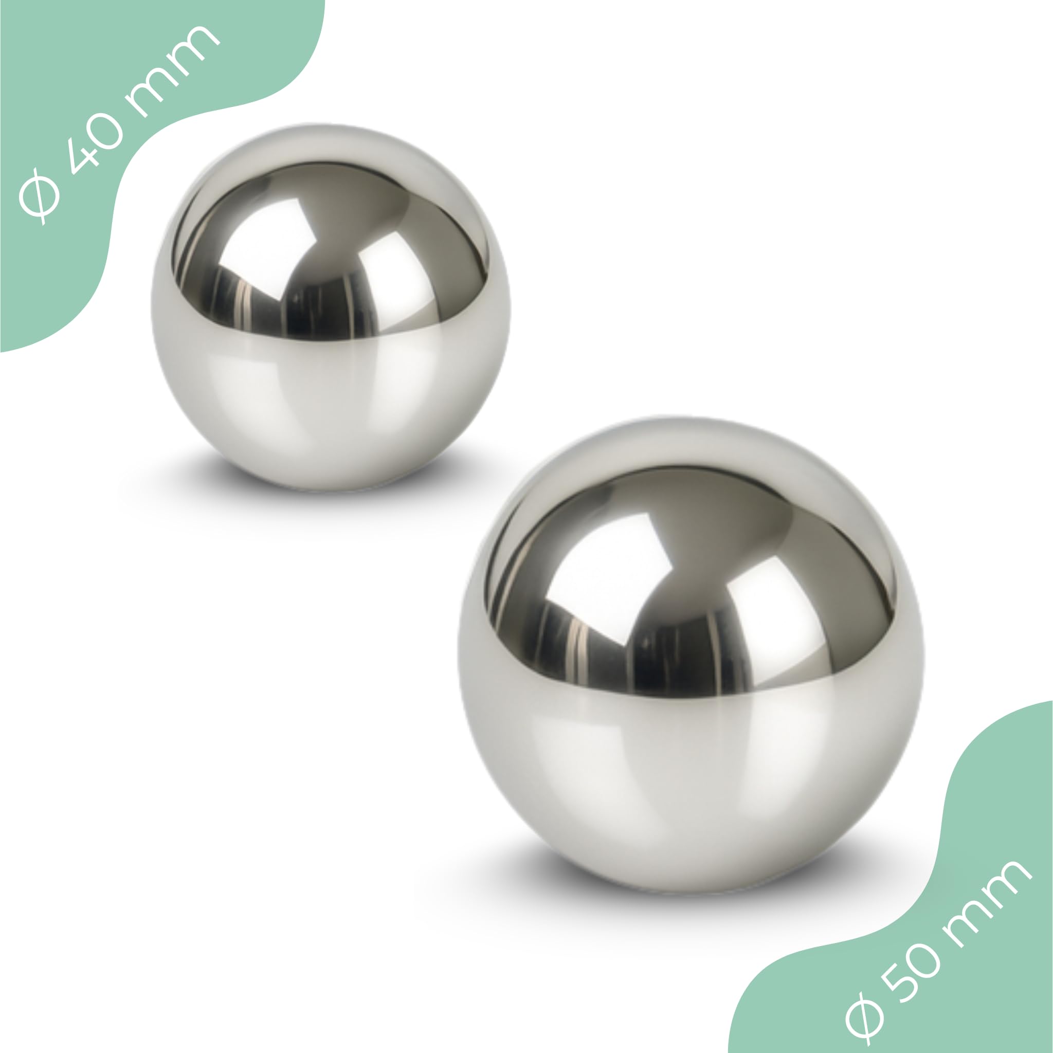 matches21 HOME & HOBBY Set di 5 palline decorative per laghetto, 5 cm, in acciaio inox, decorazione per laghetto