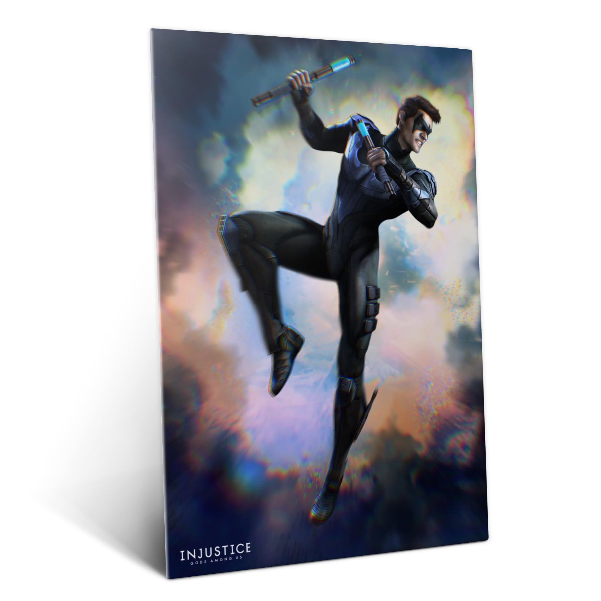 Displate Metall poster DC Comics Nightwing Größe M | Bilder Wanddeko Wohnzimmer & Schlafzimmer Wandbilder, Geschenk. Wandkunst mit Magnet-Befestigung, ohne Bohren.