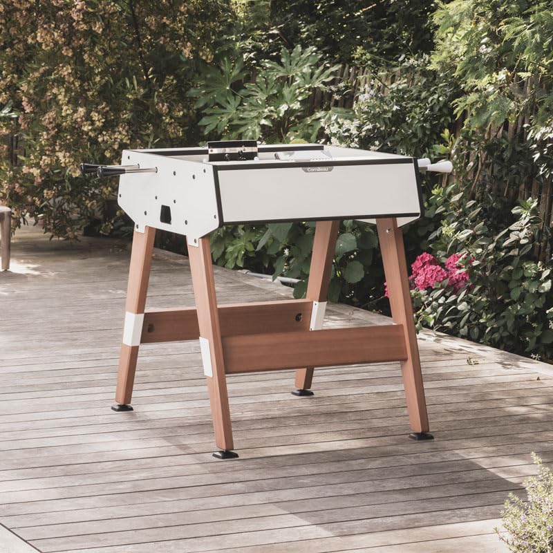 CORNILLEAU - Origin 1vs1 Outdoor Foosball Table – Weatherproof, Anti-Corrosion Steel, Premium Outdoor Gaming, Compact for Small Spaces - White Edition