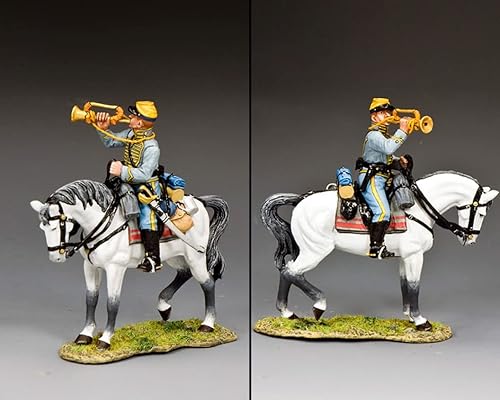 King & Country Toy Soldiers American Civil War CW107 Confederate 29th Texas Bugler Montado 1:30 Escala Peltre